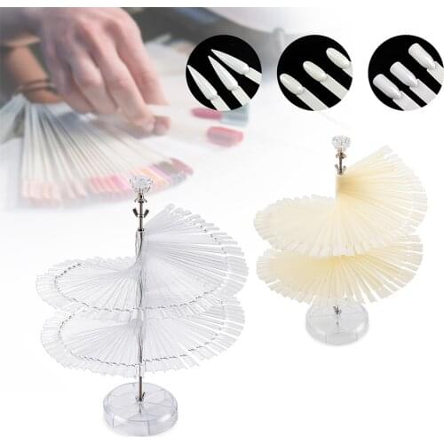 120 Colors Nail Tips Display Stand DIY Nail Art Showing Shelf Gel Nail Polish Color Card Spiral Display Stand Shelf Rotating Tip