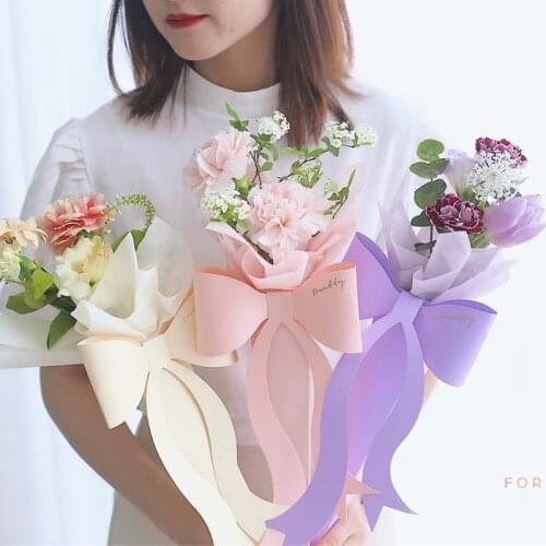 Flower Single Packaging Box Women Bow Rose Floral Bouquet Boxes Packing Paper Bag For ValentineS Day Wedding Party Storage Box