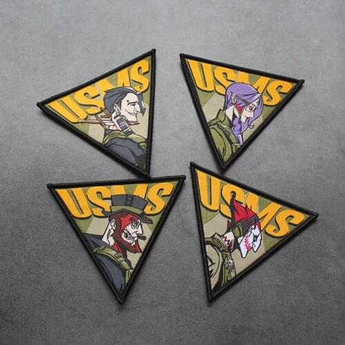 USMS Circus Team Triangle Weaving Embroidery Patch Actress Joker Magician Owner Tactical Military Velcro For Clothes Bag Jacket
