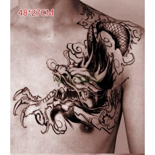 Waterproof Temporary Tattoo Sticker Chinese Style Dragon Big Back Arm Fake Tatto Flash Tatoo Body Art for Men Women