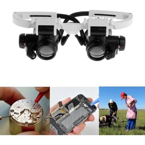 Jeweler Watchmaker With Led Light Magnifying Glass 8x 15x 23x Headband Magnifier Glasses Reading Led Magnifying Glass Glasses