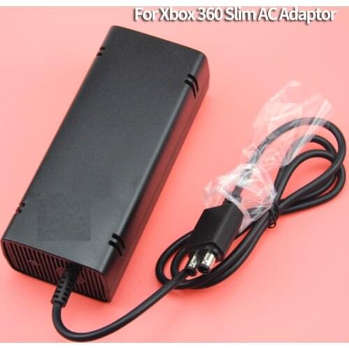 New AC 100-240V Adapter Power Supply Charger EU Plug Cable for XBOX 360 Slim Ideal Replacement Charger With LED Indicator Light