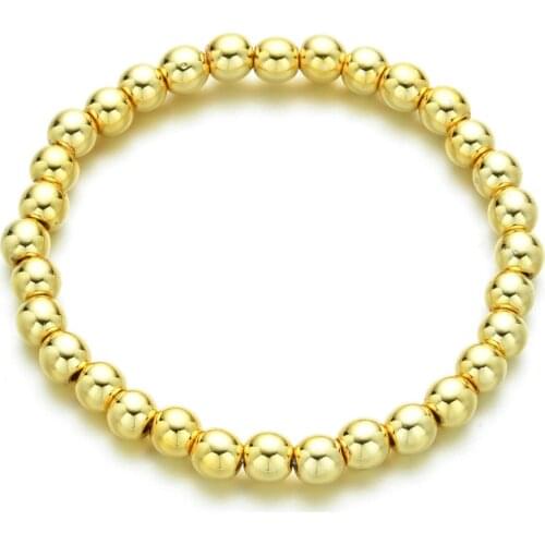 ZMZY Round Hematite Beads 4/6/mm Stone Gold color Loose beads ball Jewelry bracelets Making DIY Accessories