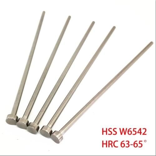 0.5*60mm 0.5x60mm 0.6*60mm 0.6x60mm HSS W6542 HRC63-65 Round Tip Plastic Injection Component Mold Straight Punching Ejector Pin