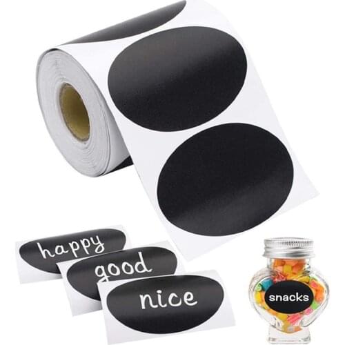 1 Roll Reusable Round Chalkboard Labels Reusable Chalkboard Stickers Marker For Mason Jars Tin