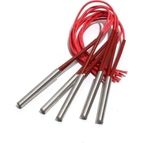 10PCS 10.5mm 62~75mm 201SUS Cylindrical Electric Heating Rod 110V/220V/380V Single Head Dual Heater 160W/170W/180W/190W