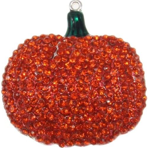 10pcs /Free shipping Pumpkin Halloween Christmas Festival crystal rhinestone large Pendant
