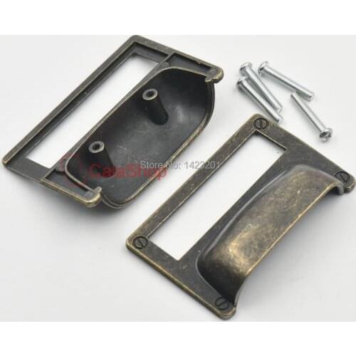 2 pcs / Lot Drawer Label Tag 81mm x 62mm Office File Pull Home Cabinet Frame Handle Files Name Card Holder with Screw