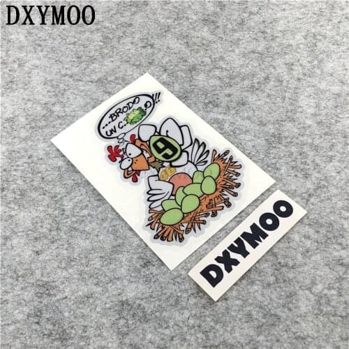 2PCS Reflective Car Stickers MOTO Brodo Chicken Egg 9 Motorbike Helmet Decals 12x8.5cm