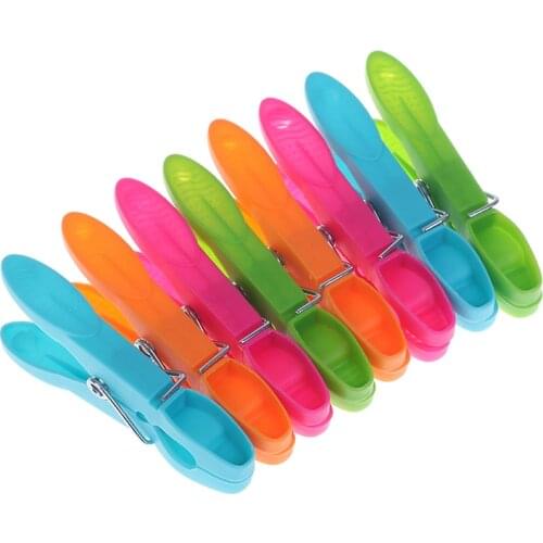 24Pcs Laundry Clothes Pins Hanging Pegs Clips Plastic Clothespins Hangers