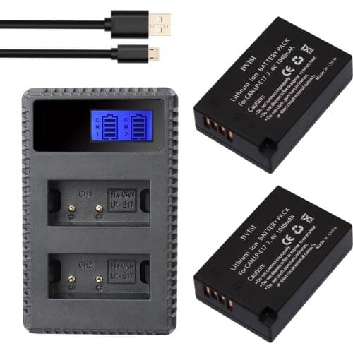 2X LP-E17 LPE17 LP E17 Camera Battery Batterie AKKU + LCD USB Dual Charger For Canon EOS M3 750D 760D T6i T6s 8000D Kiss X8i