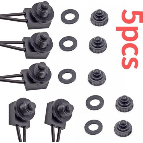 5pcs 12V 4" Wire Leads Waterproof on-Off Push-Button Switch for Motorcycle Car for Outdoor Lighting Emergency Light High Quality