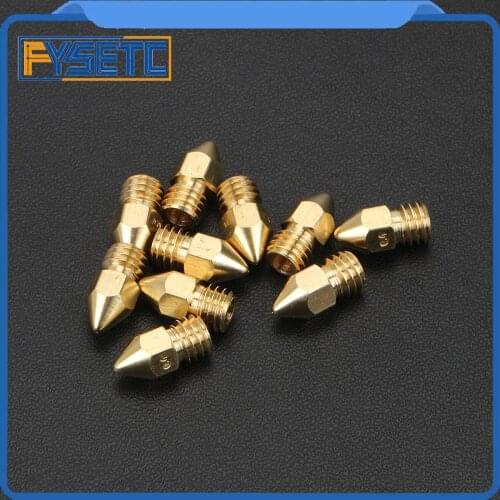 5pcs New Arrival Zortrax M200 Nozzle 0.4mm For Brass Steel Bore 3.5mm Screw Thread M6 Print Head For 3D Printer Parts