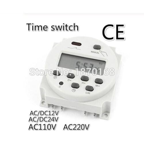 CN101A AC/DC12V 24V 110V 220V 16A Digital LCD Power Programmable Timer Time Relay Switch Support 17-times Daily Weekly Program