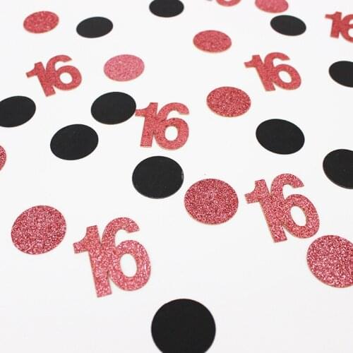 Birthday Rose Gold Black Digital Sequins Confetti 16 21 30 40 50 60th Birthday Party Throwing Confetti DIY Decorations DGU18