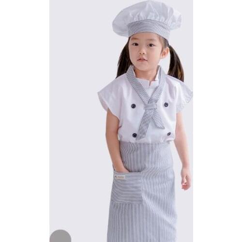 Children Chef Set Kids Craft Cooking Baking DIY Painting Fashion Chef Costume Cake division clothing Stage performance Costume