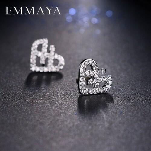 EMMAYA Good Quality Wholesale 2017 Cz Statement Cute Heart Stud Earrings Factory Price