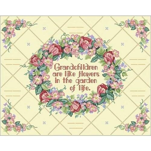 Hot selling Wreath anniversary patterns Counted Cross Stitch DIY Chinese Cross Stitch Kits Embroidery Needlework Sets