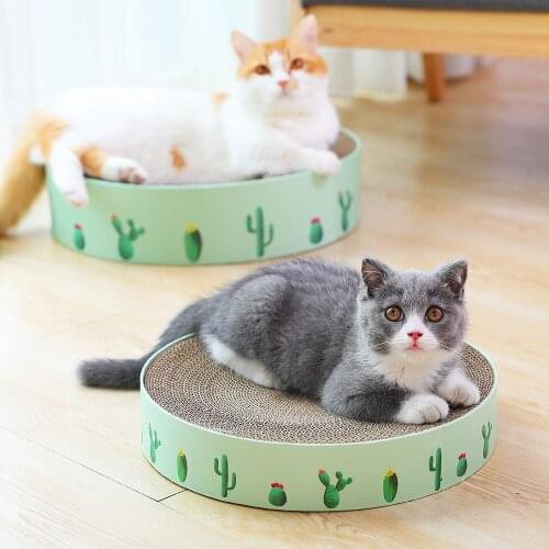 Cat Scratcher Claw Sharpener Kitten Cat Scratchers Universal Round Scratching Pad Cat Toy Cat Supplies Corrugated Cat Litter
