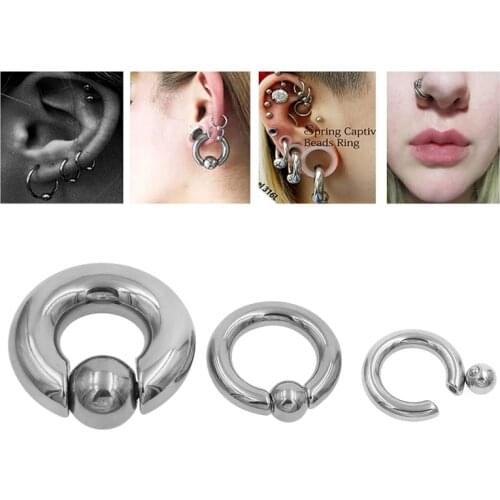 1Pc Mix Size Surgical Steel Captive Hoop Rings BCR Ring Eyebrow Tragus Ear Piercing Nose Closure Nipple Bar Lips Body Jewelry