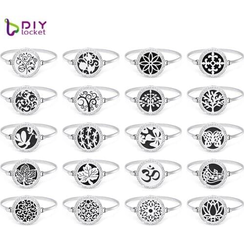 Crystal 30MM Surgical Grade Stainless Steel Aromatherapy Diffuser Bracelet Jewelry Wholesale Accept customization AC101-120-Z01