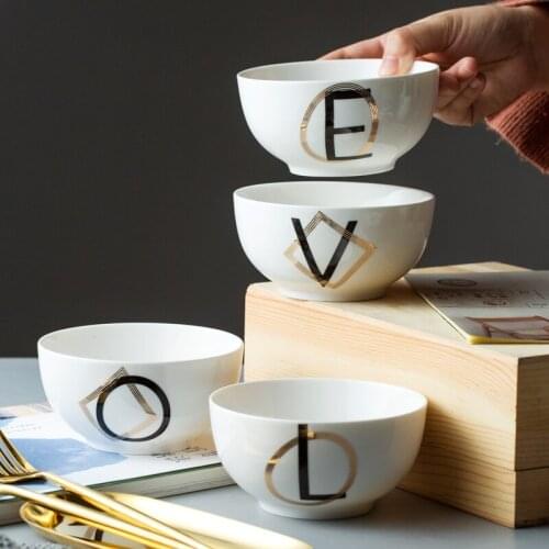 Bowl Cute Girls Heart Student Dormitory Single Meal with Creative Personality Household Net Red Ceramic Bowl Single ceramicbowl