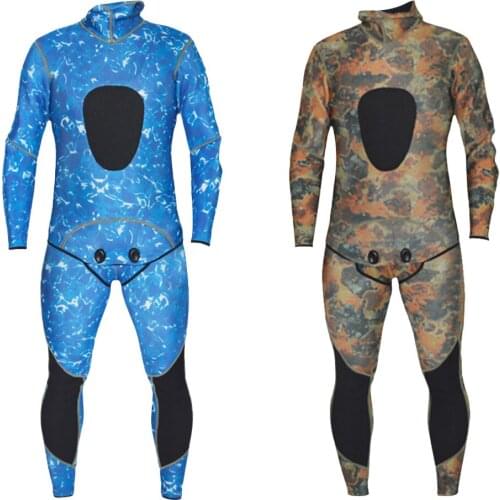 Multicolor Mens Camo Full Body 2-Piece Set 3mm Neoprene Diving Wetsuit Diving Wetsuit for Water Sports