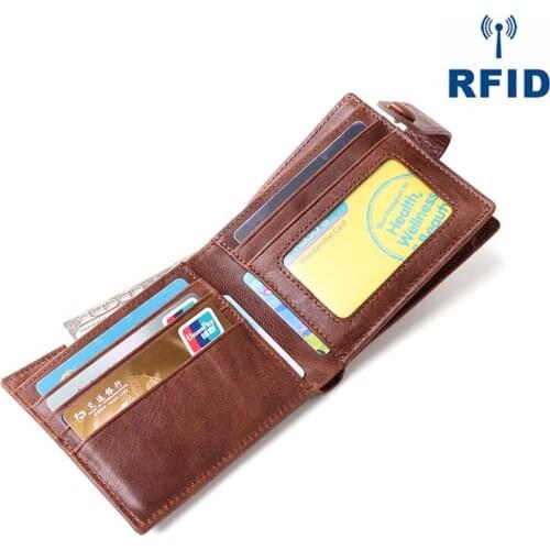 2020 Men Wallets Fashion Short Desigh Zipper Card Holder Men Leather Purse Solid Coin Pocket High Quality Male Purse