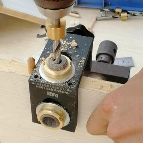 Woodworking Drilling Guide Dowel Hole Drilling Guide Jig Drill Locator Kit Carpentry Positioner Tools w/ Step Drilling Bits