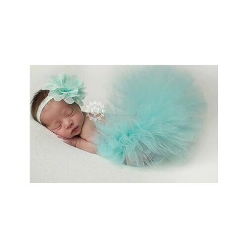 Newborn Tutu Skirt With Matching Flower Headband Stunning Newborn Photo Prop Girl Tutu Skirt YH549