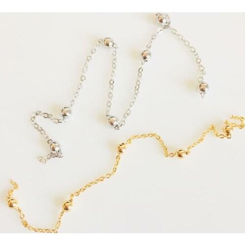 Wholesale 2 meter/lot 14k gold plated ball chain golden platinum accessories jewelry making craft findings DIY for women