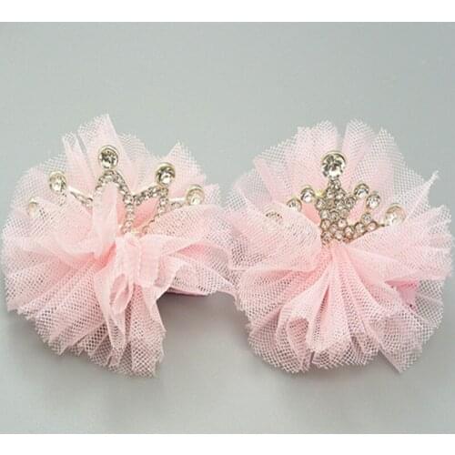 Newborn Girls Princess Headband Gold Crown Hair Clip Childrens Accessories Baby Lace Cute Hair Band Clips Pearl Jewelry