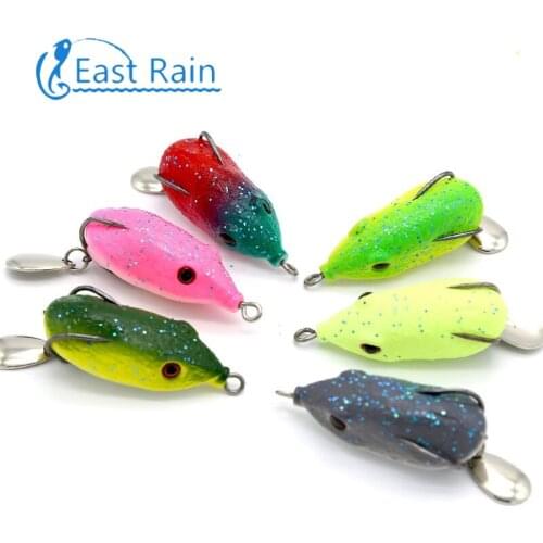 4.5cm 7g 3pcs Frog with Sequin Topwater Floating Fishing Lure Snakehead Weedless Design Soft Lure Frog Buzz Bait Free shipping