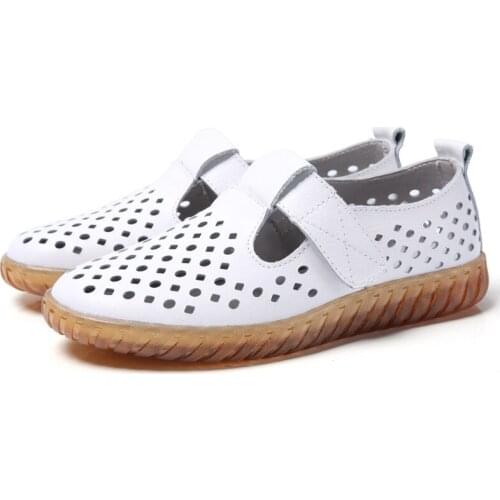 2021 Summer New Womens Shoes Hollow Velcro Casual Sandals Outdoor Fashion Breathable Flat Mother Shoes Zapatos De Mujer