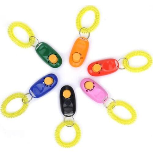 Pet Dog Training Obedience Supplies Dog Training Click Clicker Agility Training Aid Wrist Lanyard LX5059
