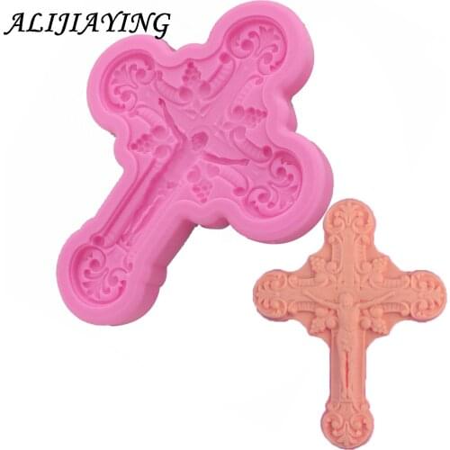 Jesus on the cross silicone mold for confectionery chocolate fondant cake decoration baking molding tools D1042