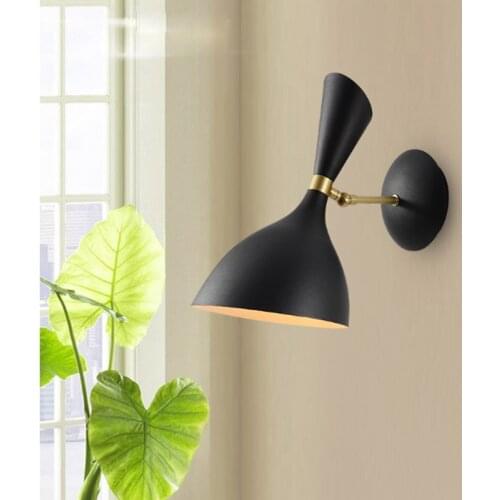 Nordic minimalist black white bedroom bedside lamp post modern personality creative design living room study aisle single lamp