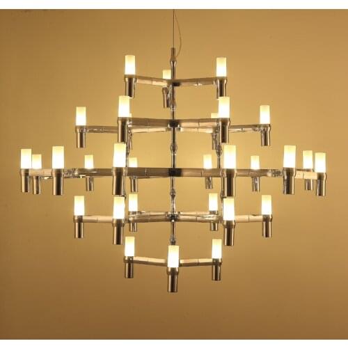Nordic Postmodern Lighting Black/white/Chrome/Gold 12/30 Heads Aluminum Candle Pendant Light