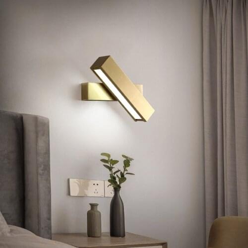 Modern Nordic Copper Wall Lamp for Bedroom Bedside Deco Creative Corridor Wall Sconce Luxury Design Bracket Light Home Lighting