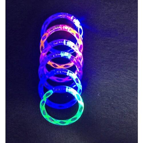 Glow bangle Bracelet Led Colorful Changing Bracelets Light Up Bangle Party Christmas Decoration Toys Acrylic Bracelets Supplie