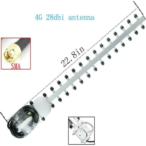 2 pieces 4G Antenna Yagi Exterior Antenna 28dbi 4G LTE SMA Male Outdoor Antenne Directional Booster Amplifier Modem RG58 1.5m
