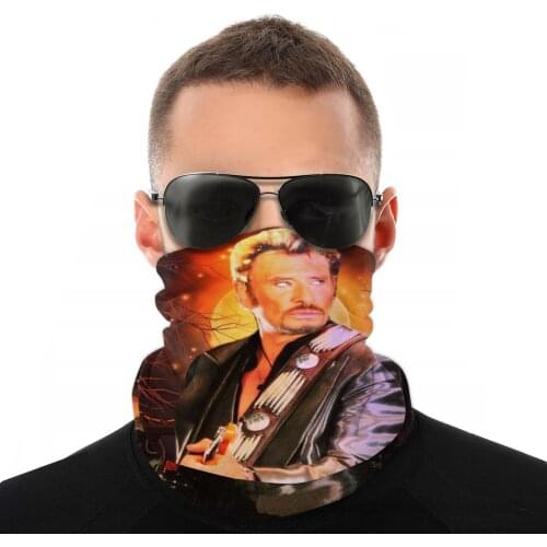 Johnny Hallyday Rock N Roll Magic Scarf Half Face Mask Men Women Fashion Tube Scarf Tubular Bandana Windproof Headwear Cycling