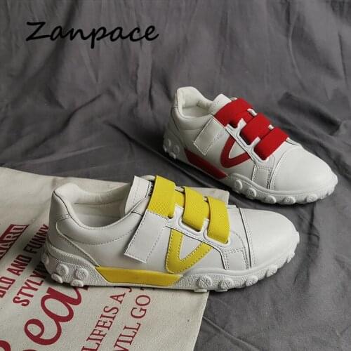 2020 Sneakers Women Spring New PU Hook White Shoes Casual Female Students Breathable Running Slip On Flats Shoes Women
