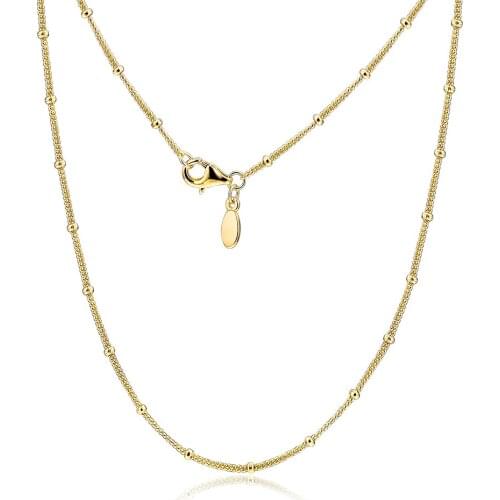 CKK Golden Beaded Necklace Choker Women Kolye Collares Colar mujer 925 sterling silver Chain men Silver Jewelry Pendants