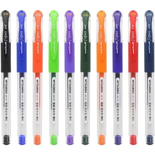 10Pcs/Lot UNI UM-151 Gel Pen Ball-point Pen 0.38mm Multi-color Waterproof Double-ball Pen Head Writing Smooth Stationery