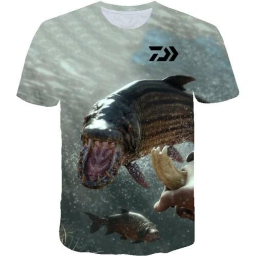 2021 Daiwa Fishing Shirts Short Sleeve Fishing Clothing Outdoor Sport Breathable Fishing Clothes men beach printed T-shirt Top