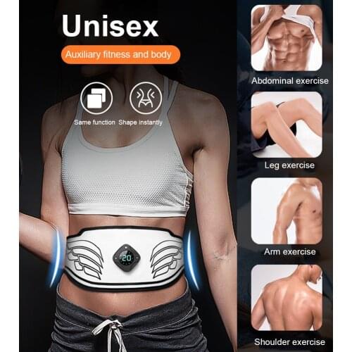 2021 NEW Home EMS Abdominal Muscle Slimming Belt Electronic Toning Training Belt Stimulator Trainer Waist Trimmer for Men Women