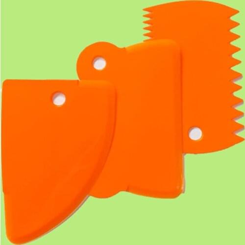 3Pcs/Set Fondant Pastry Cutters Baking Tools Spatulas Orange DIY Cake Decorating Durable PP Plastic Cream Scraper
