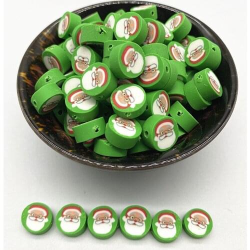 New 30pcs Christmas Snowman Clay Spacer Beads Polymer Clay Beads for Jewelry Making DIY Charms Bracelet Necklace # 05
