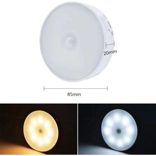 8 Beads 700mah led USB Rechargeable PIR Motion Sensor Night Lights for Cupboard Wardrobe Bedroom Kitchen Closet Stairs light